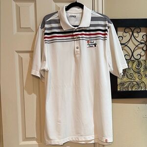 Ashworth Men's Polo Shirt with Gray and Red Accents